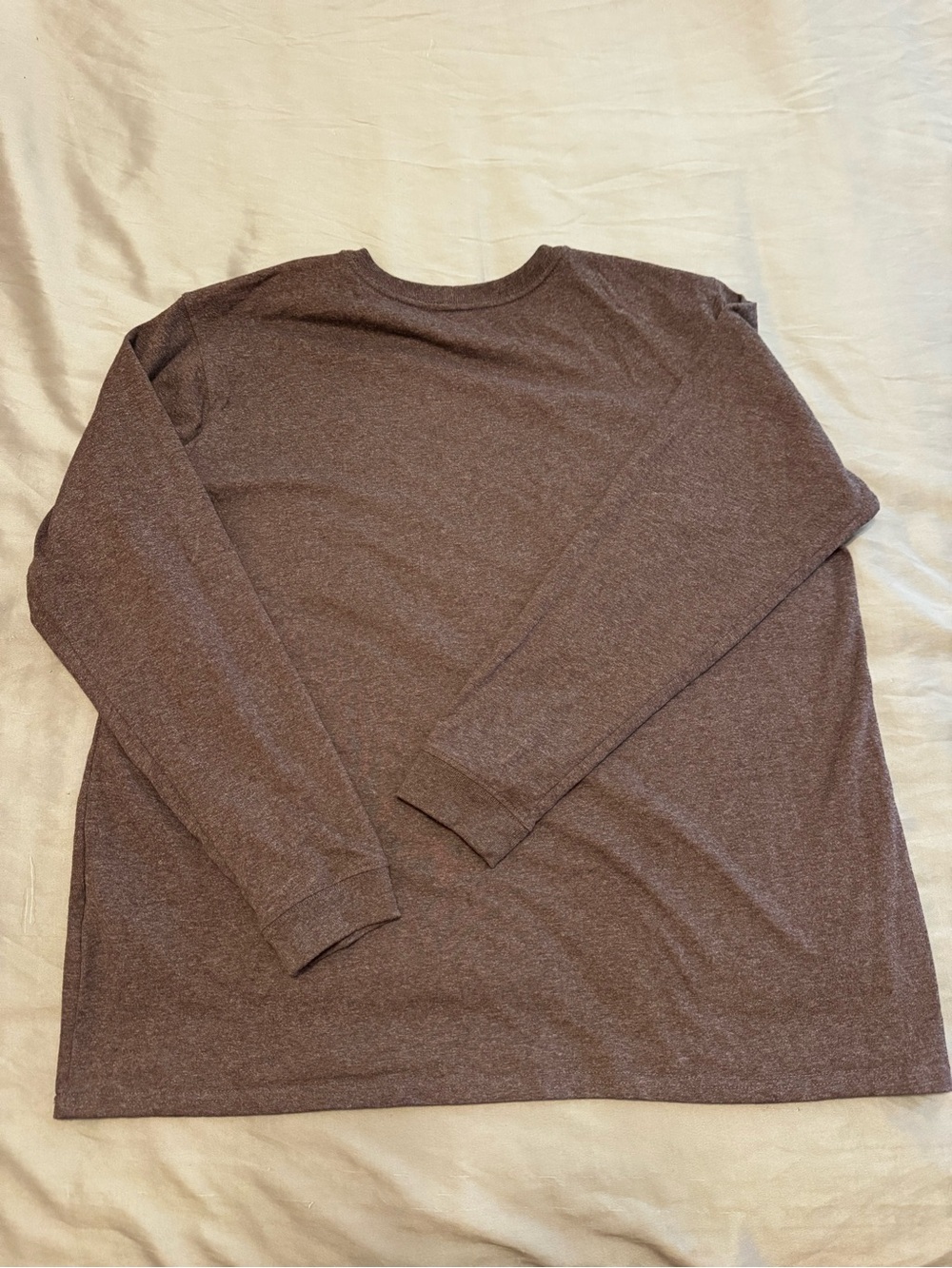Carhartt Heather Purple Long-Sleeve Logo Tee with Orange/Brown Sleeve Print - Picture 2 of 4